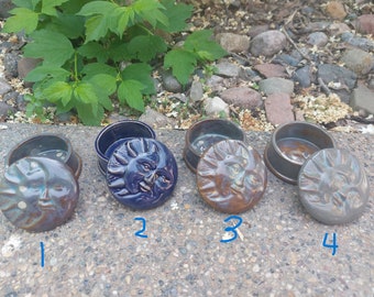Faerie Hollow PICK ONE Ceramic Whimsigoth Sun Moon Ceramic Trinket Dish Jewelry Jar Catchall Dark Goth Beauty Organization Altar!