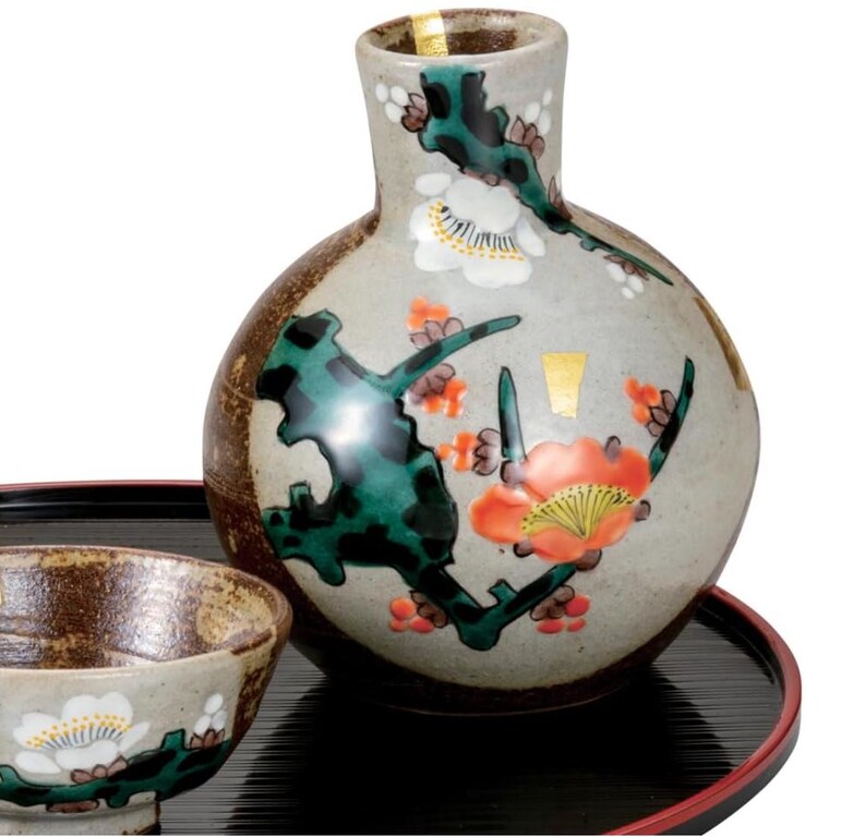 Kutani Ware Sake Set Silver - Thumbnail 2