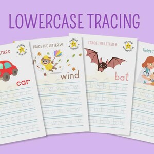 Lowercase Letter Tracing Worksheets – Colorful A–Z Alphabet Practice PDF | Printable
