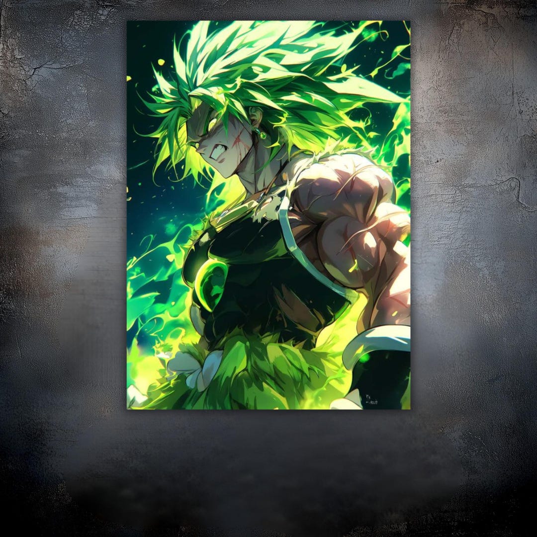 Broly Legendary Rage Metal Wall Art | Dragon Ball UV Print Poster ...