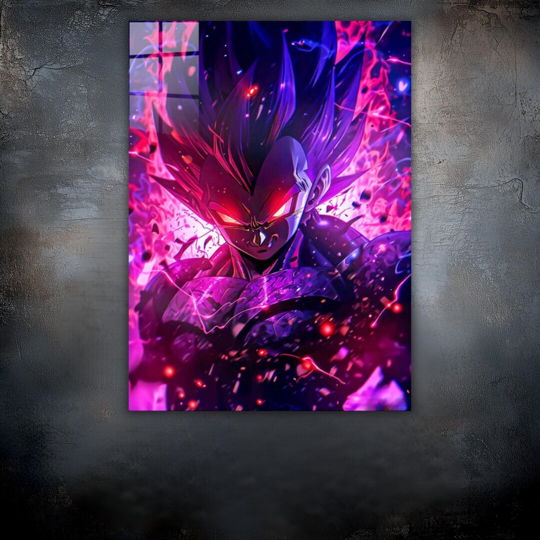 Vegeta Purple Rage UV Metal Wall Art – Custom Size & Personal Anime ...