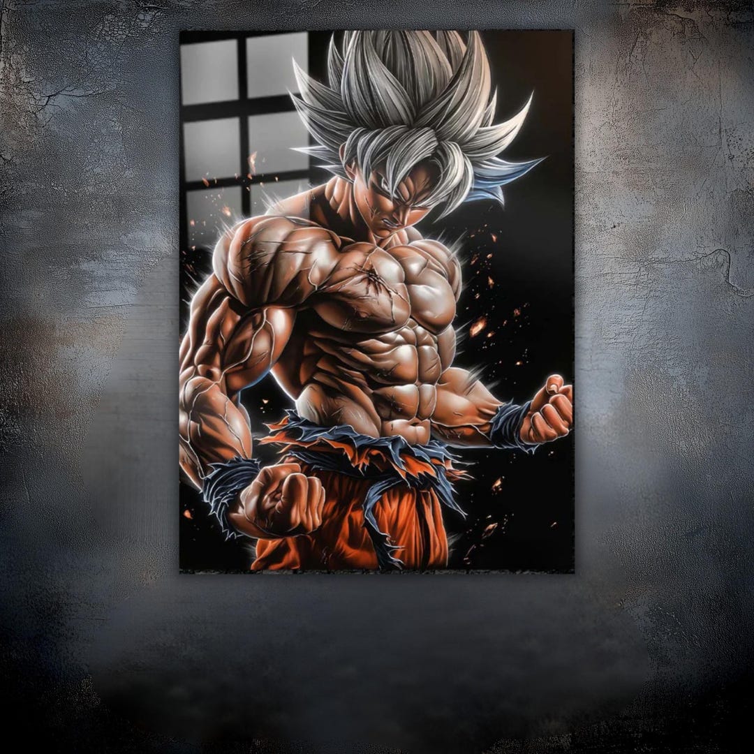 Ultra Instinct Goku Metal Wall Art – Dragon Ball UV Printed Steel Decor ...