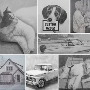 Custom Pencil Drawing From Your Photo Original Personalized Home House Sketch Art From Picture image 3