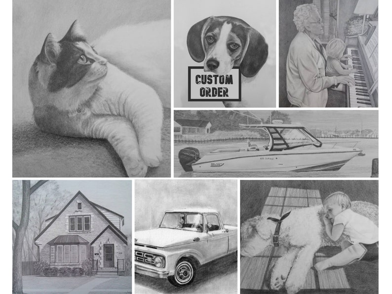 Custom Pencil Drawing From Your Photo Original Personalized Home House Sketch Art From Picture image 3