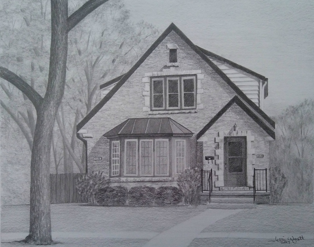Buy Custom Home Drawing From House Pencil Sketch Art Landscape  Drawing From Picture Online in India