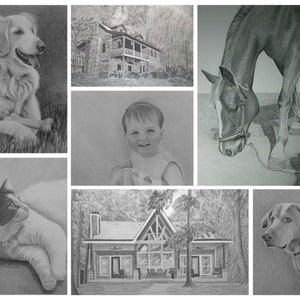 Custom Pencil Drawing From Your Photo Original Personalized Home House Sketch Art From Picture image 7