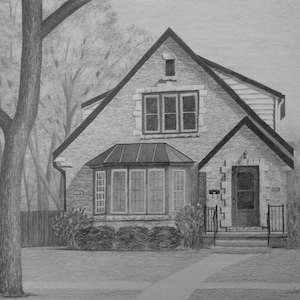 Custom Pencil Drawing From Your Photo -  Original Personalized Home House Sketch Art From Picture