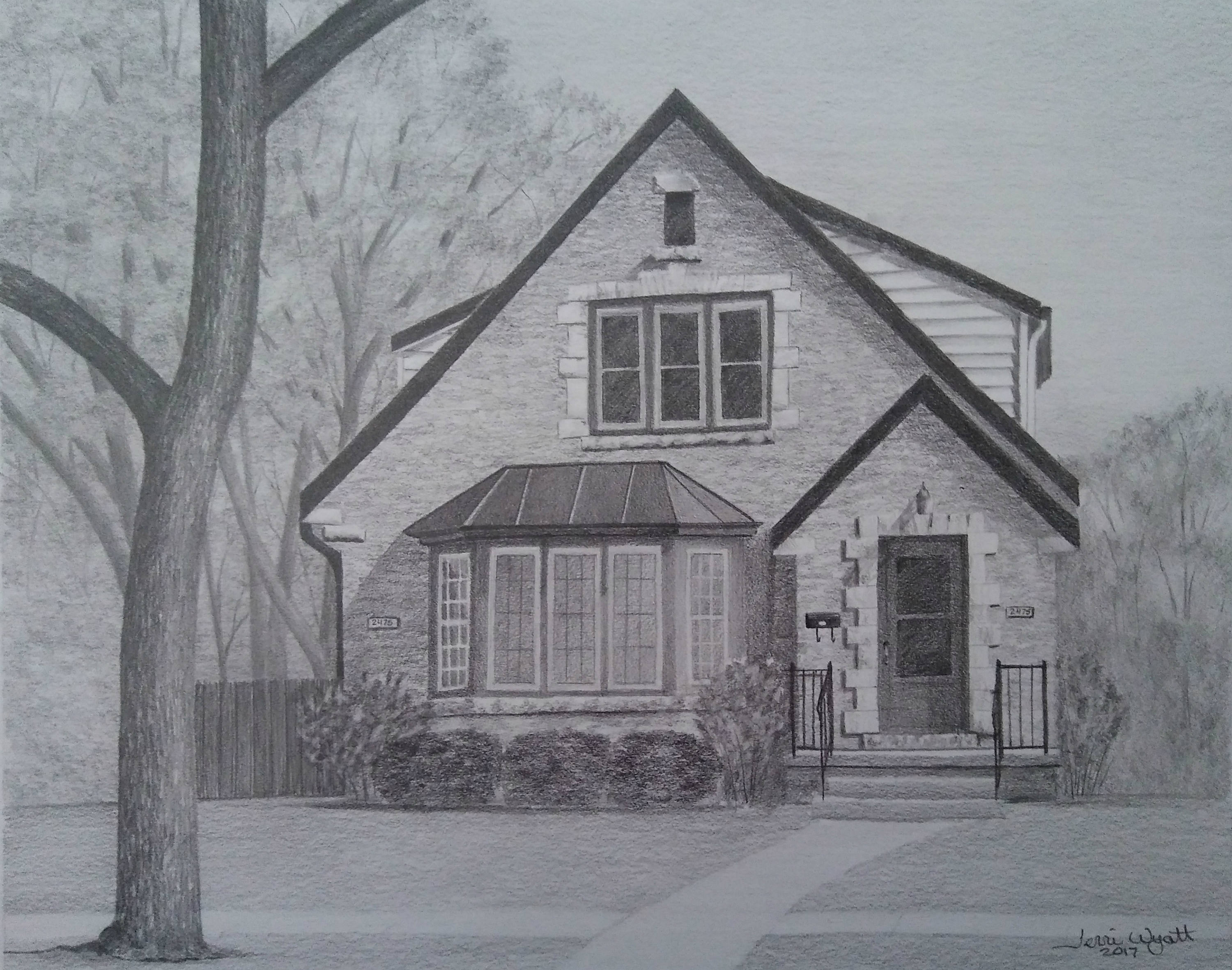 Custom Pencil Drawing From Your Photo Original Personalized Home House Sketch Art From Picture