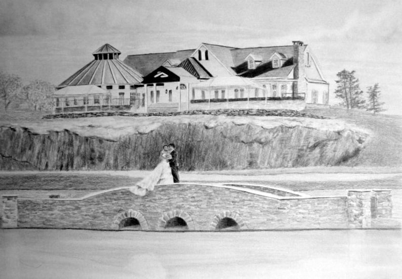 Custom Wedding Drawing From Your Photo Original Pencil Sketch Art From Picture