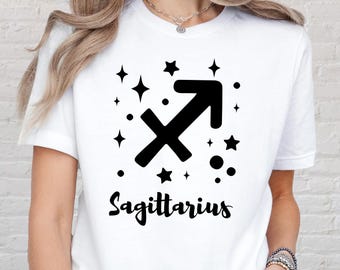 Sagittarius Zodiac Shirt, Sagittarius Birthday Gift, Trendy Astrology Tee for Women-Men, Minimal Horoscope Tee, Sagittarius Bday Gift
