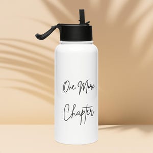 Stainless steel water bottle with straw