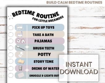 Bedtime Routine Checklist for Kids — Printable Nighttime Chart to End Bedtime Battles