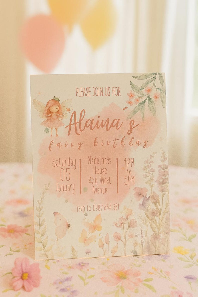 Fairy Invitation Printable - Etsy