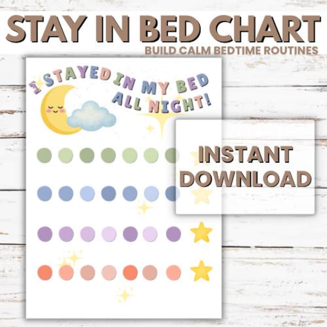 Toddler Bedtime Reward Chart Printable | Stay in Bed All Night Chart ...