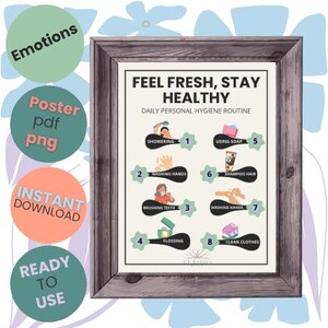 Personal Hygiene Poster | Kids Daily Hygiene Routine | SEL & Life Skills Visual (Digital PNG + PDF)