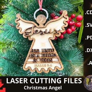 Christmas laser cut files, Christmas Angels Laser Cut, Angel Christmas tree topper SVG, Christmas Angel Ornament for Ghristmas Tree Svg.Gift