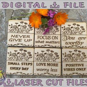 6 Motivational Fridge Magnets SVG Bundle Laser Files Magnet SVG Bundle Motivational Quotes Positive SVG Files Laser Magnet Svg Files