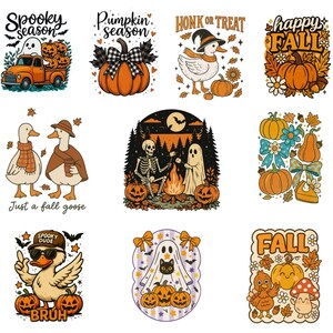Halloween PNG Bundle: Spooky Ghosts, Retro Pumpkins, Witchy Clipart (Digital Download