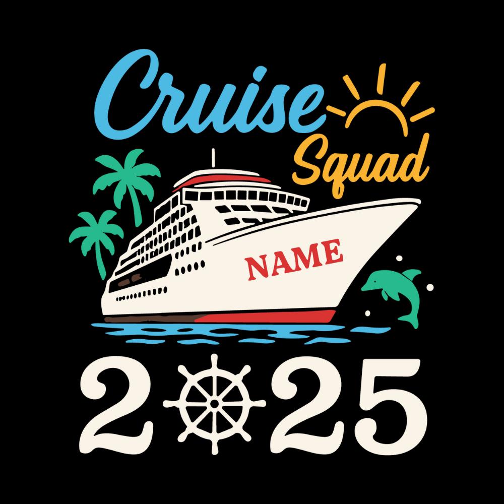 Cruiseploeg 2025 SVG-png-bestand | Aangepast familiecruiseschip vakantieontwerp | Bijpassend sublimatiebestand groepsshirt | 300 dpi downloaden
