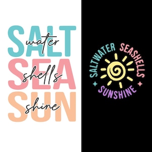 Saltwater Seashells Sunshine SVG: Summer Beach Shirt Design (Digital Download