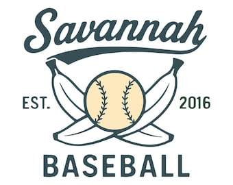 Retro Savannah Baseball T-shirt, vintage zacht T-shirt, uniseks shirt met comfortabele kleuren, cadeau banaan fan, zomersporttop