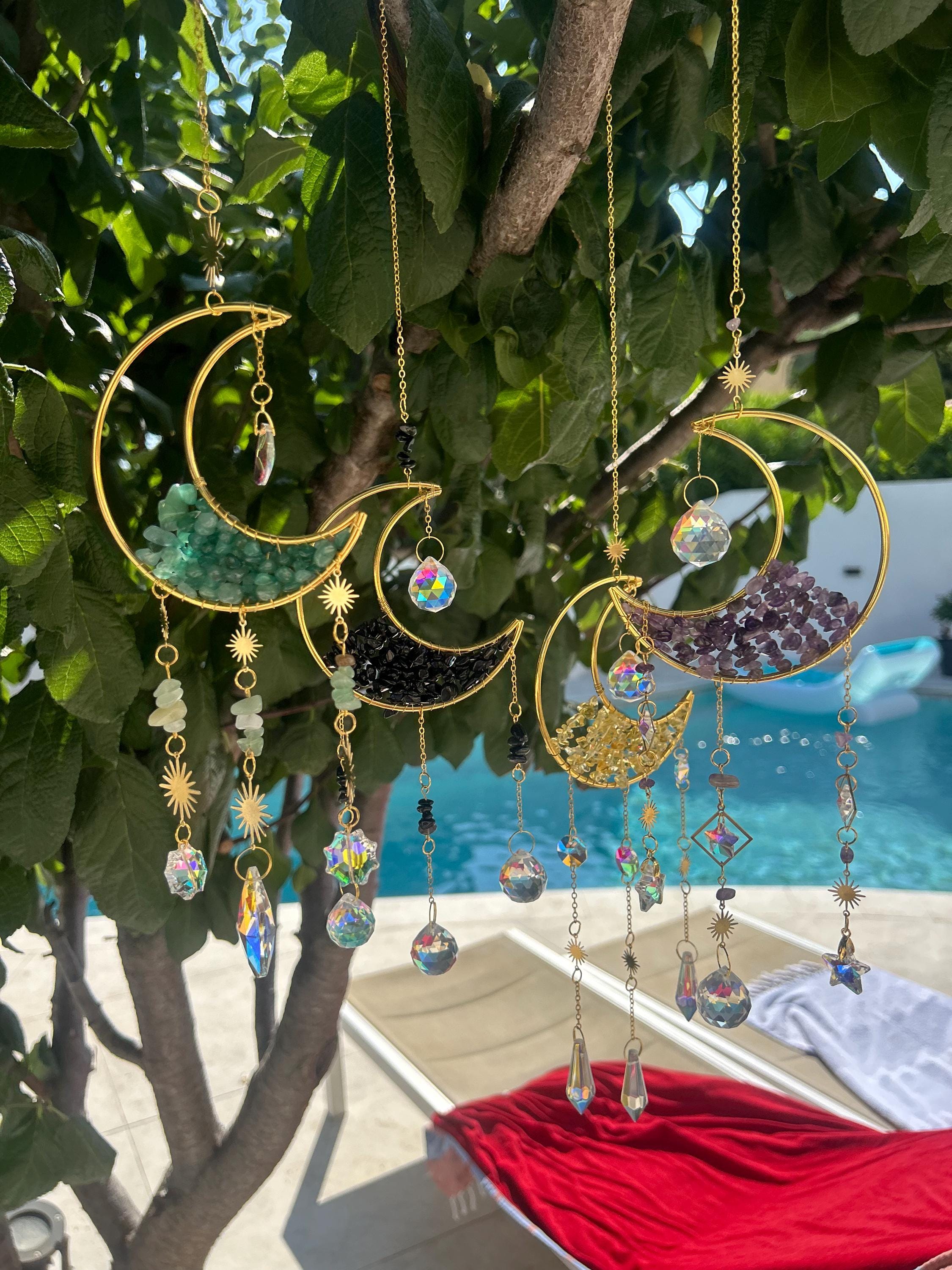 Lolitarcrafts Kingfisher Attrape-soleil En Vitrail à Suspendre Sur Une Branche - Décoration Moderne Pour Fenêtre (bleu Avec Strass