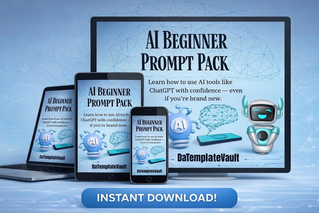 Chatgpt Prompts for Beginners | AI Productivity Guide (digital Download ...