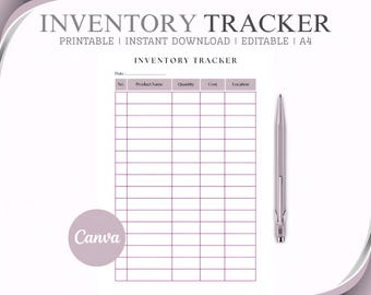 Printable Inventory Tracker - Small Business Stock Organizer (Digital Download)