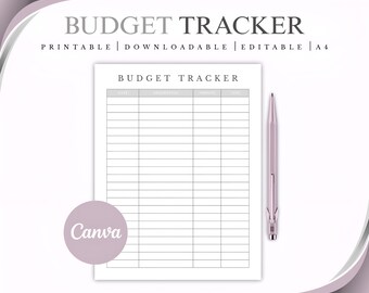 Monthly Budget Tracker Printable – Minimalist Finance Planner (Digital Download)