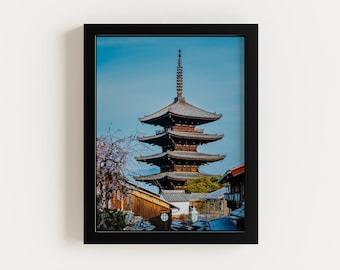 Kyoto Pagoda Photography Print | Yasaka Street Temple Japan Wall Art | Traditional Japanese Architecture Photo