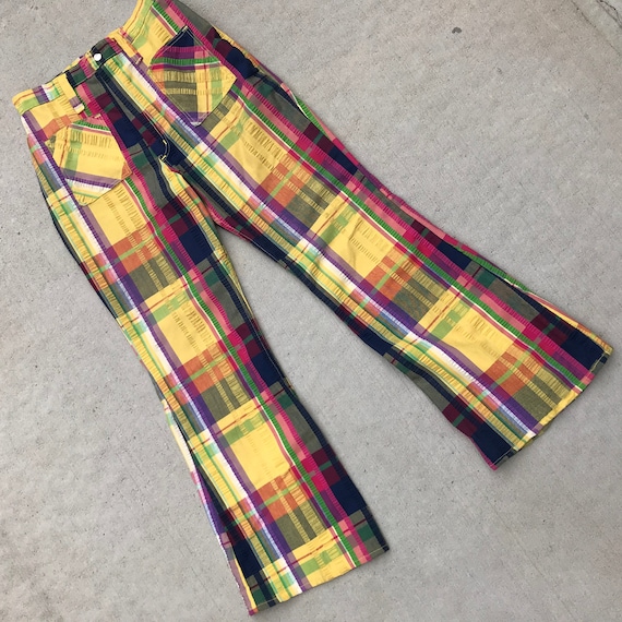 SZ 29" 1970s Wrangler Seersucker Summer Plaid High
