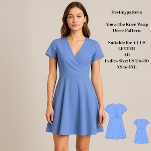 Molde de Vestido de Verão | Vestido Curto com Saia Longa | Download em PDF