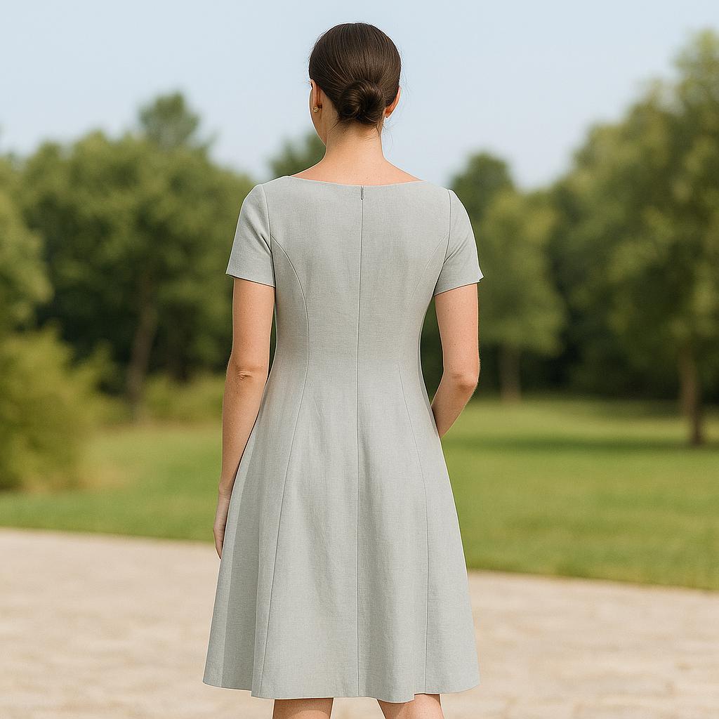 linen midi dress pattern Linen Midi Dress Sewing Pattern: Celia Design, US 2-30 (PDF Pattern & Bonus Patterns Included