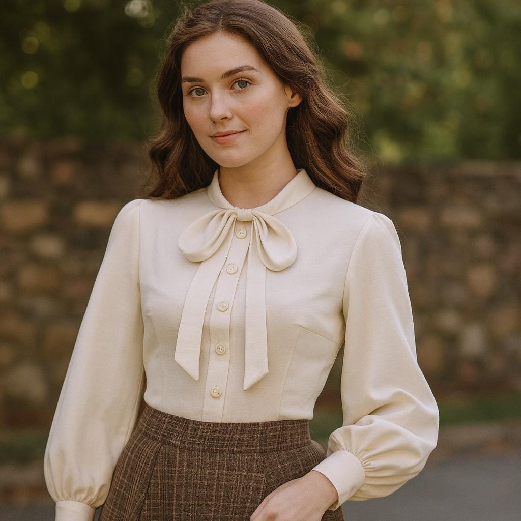 Bow Tie Blouse - Etsy
