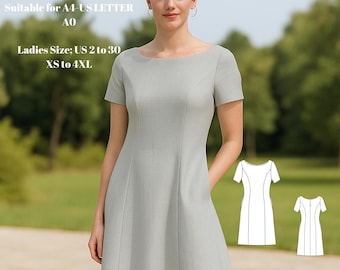 Schnittmuster Leinenkleid: Kurzarm A-Linie (PDF)