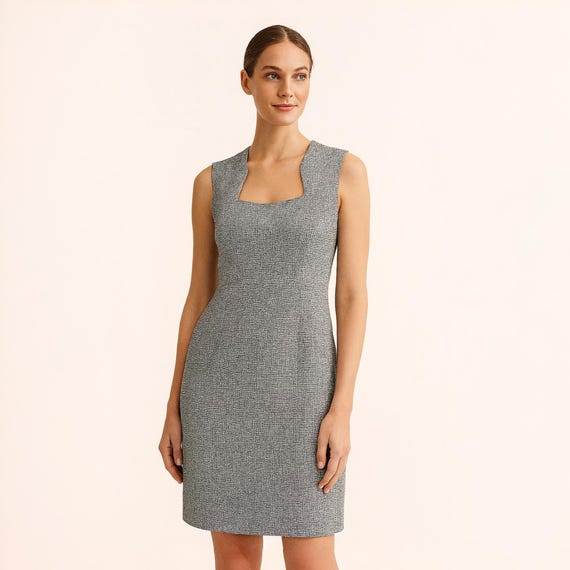 Sheath Dress Sewing Pattern: Square Neck, Fitted, Knee-length (PDF) - Etsy