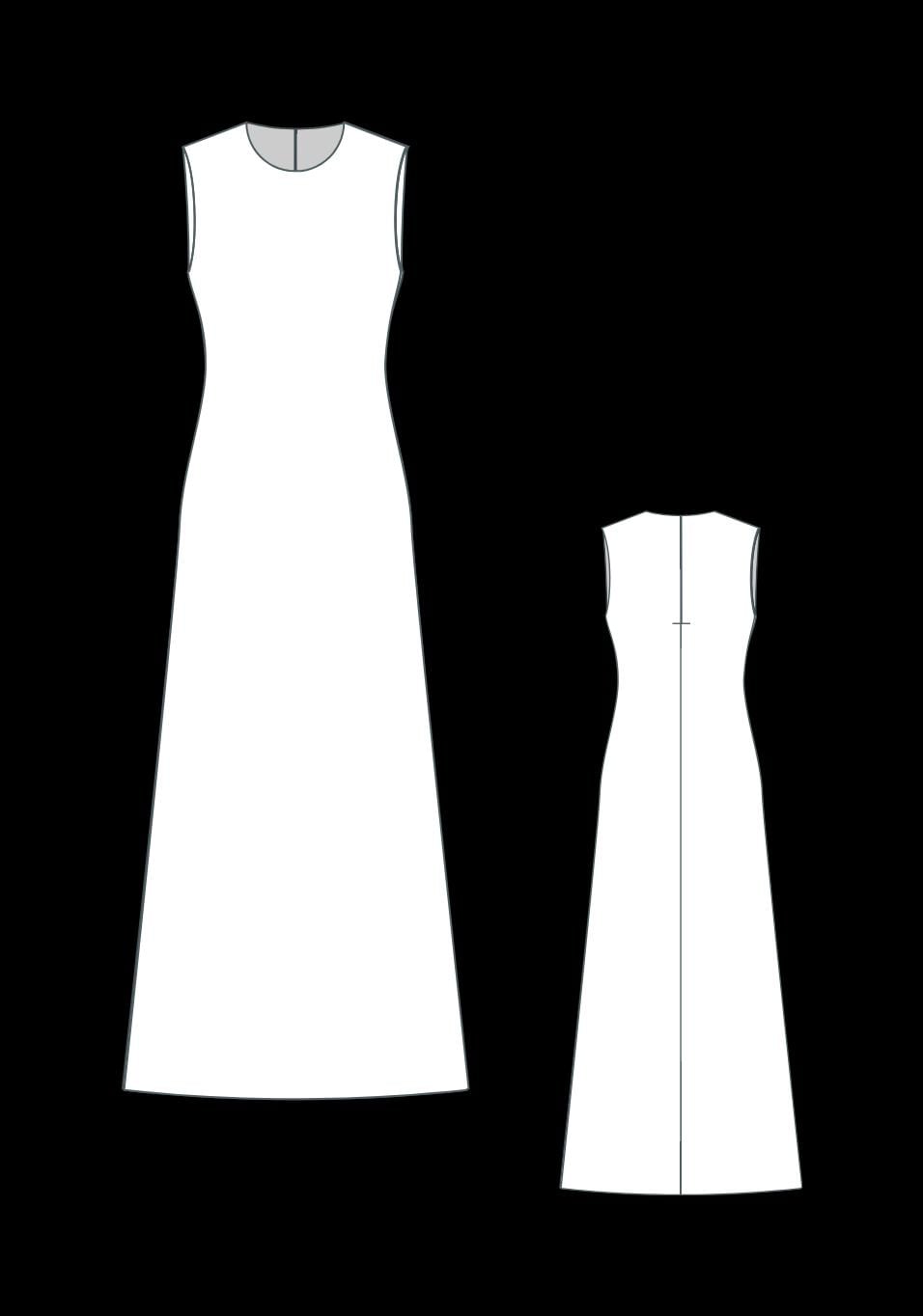a line maxi dress pattern A-line Long Sleeve Dress Sewing Pattern (PDF)
