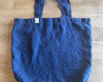 the signe washed linen bag  | tote bag | linen bag | beach bag | market bag | vintage inspired | french bag