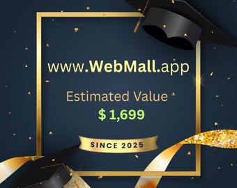 WebMall.app-Domainname: Eingängige 2-Wort-E-Kommerz-Url, 58 Erweiterungen registriert, Atom-Gutachten 1.699 Dollar