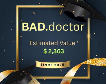 BAD.doctor Premium 1 Single Dictionary Word 3 Letters LLL Rare Domain Name GoDaddy Appraisal 2,363 USD