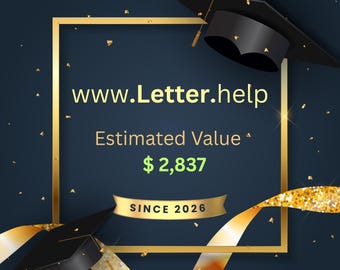 Nombre de dominio Letter.help, 6 letras, 2 sílabas, tasación de 2.837 dólares (202 extensiones registradas)