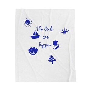 Girls Trippin&#39; Velveteen Plush Blanket - Cozy Throw, Beach Vibes, Gift for Friends, Travel, Home Decor