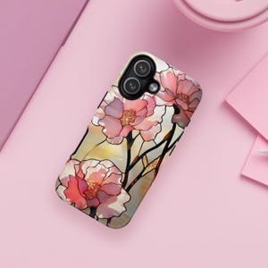 Rosa nejlika målat glas telefonskal