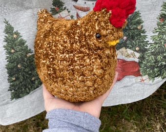 Gehaakte haan amigurumi - aanpasbare kleuren, boerderijdecor