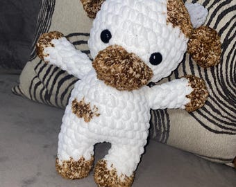 Aanpasbare gehaakte koe knuffel, handgemaakte knuffel