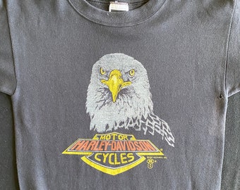 Harley Davidson 1987 Holoubek Big Eagle Image Black Long Sleeve Sweatshirt Comfy and Cozy Size Medium