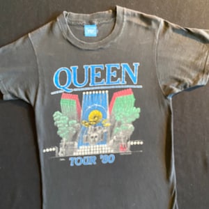 QUEEN the Game Tour 80 Authentic Vintage Black T Shirt