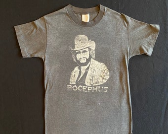 1985 Bocephus Hank Williams You Can Kiss My Ass Tour Authentic Vintage Faded Black Well Worn Double Sided Concert T Shirt Size Small