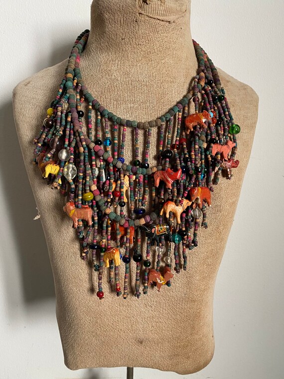 leopard print statement necklace