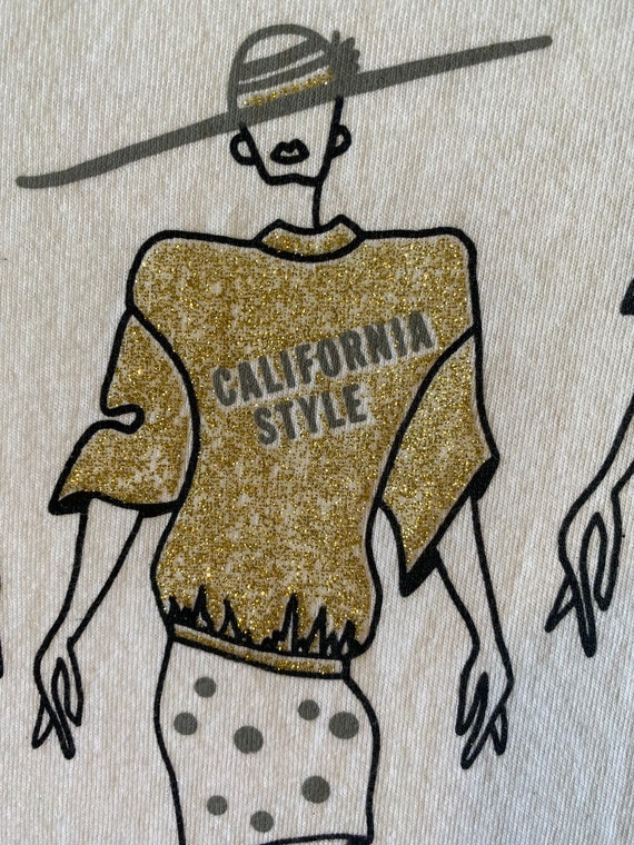 90's California White and Glittery Gold Stylized … - image 8